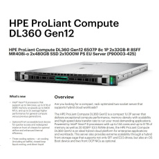 HPE PL DL360g12 6507P (3.5/8C) 2x32G (P69727) 2x480G MR408i-o 8SFF 2x1000W 2p10G-T NBD333 Smart Choice HPE PL DL360g12 6507P (3.5/8C) 2x32G (P69727) 2x480G MR408i-o 8SFF 2x1000W 2p10G-T NBD333 Smart Choice