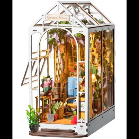 RoboTime 3D skládačka Zarážka na knihy Garden House (dřevěná)