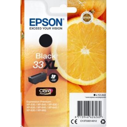 EPSON ink čer Singlepack "Pomeranč" Black 33XL Claria Premium Ink