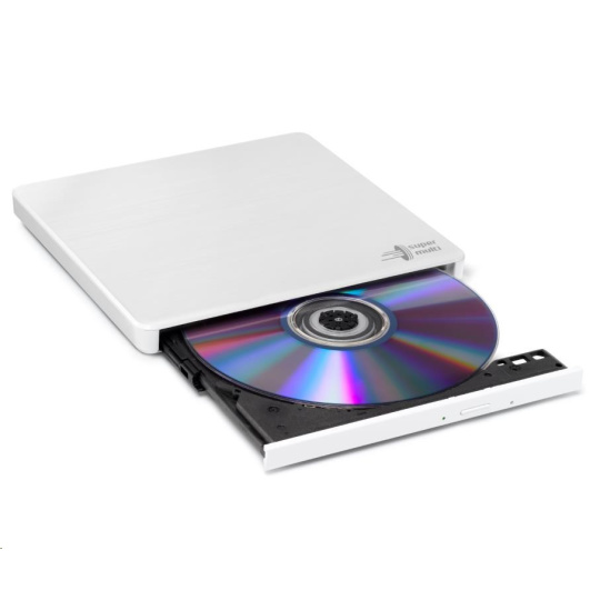 BAZAR - HITACHI LG - externí mechanika DVD-W/CD-RW/DVD±R/±RW/RAM GP60NW60, Slim, White, box+SW - Poškozený obal (Komplet BAZAR - HITACHI LG - externí mechanika DVD-W/CD-RW/DVD±R/±RW/RAM GP60NW60, Slim, White, box+SW - Poškozený obal (Komplet