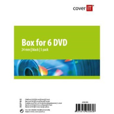 COVER IT obal na 6 DVD 24mm černý 5ks/bal