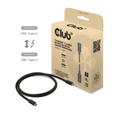 Club3D Kabel Thunderbolt 5, 80/120Gbps, Certifikovaný kabel, 1x 4K540Hz, 2x8K240Hz, PD 240W, 1m Club3D Kabel Thunderbolt 5, 80/120Gbps, Certifikovaný kabel, 1x 4K540Hz, 2x8K240Hz, PD 240W, 1m
