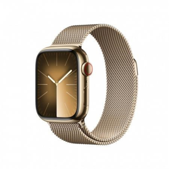 APPLE Watch Series 9 GPS + Cellular 41mm Gold Stainless Steel Case with Gold Milanese Loop