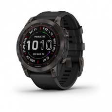 Garmin fenix 7 PRO Sapphire Solar, Titan Black/ Black Silicone Band Garmin fenix 7 PRO Sapphire Solar, Titan Black/ Black Silicone Band