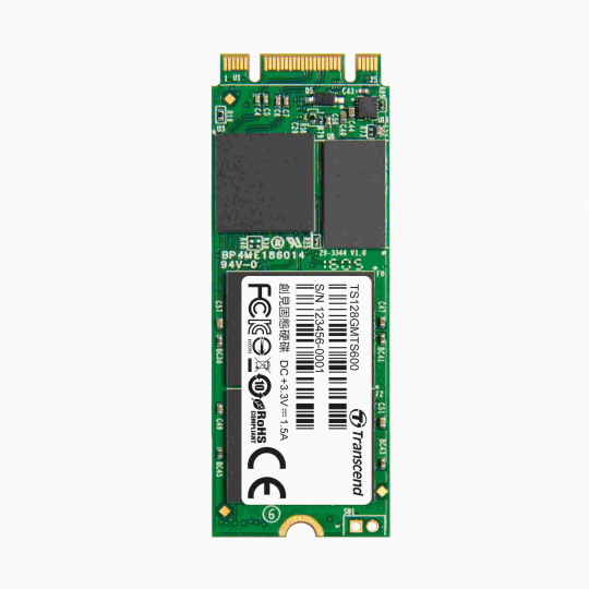 TRANSCEND Industrial SSD MTS600S 128GB, M.2 2260, SATA III 6Gb/s, MLC