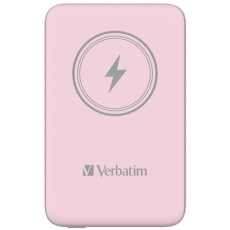 VERBATIM Powerbanka Charge 'n' Go, Magnetická, 10000 mAh, USB-C, Růžová