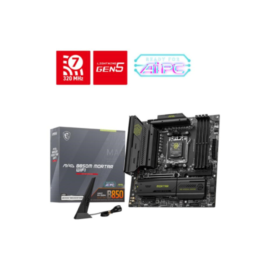 BAZAR - MSI MB Sc AM5 MAG B850M MORTAR WIFI, AMD B850, 4xDDR5, 1xHDMI, WiFi, mATX - Poškozený obal (Komplet) BAZAR - MSI MB Sc AM5 MAG B850M MORTAR WIFI, AMD B850, 4xDDR5, 1xHDMI, WiFi, mATX - Poškozený obal (Komplet)