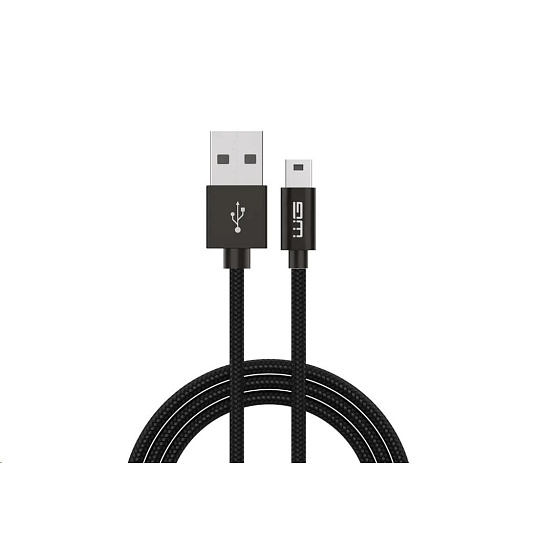 WG - Datový kabel USB Mini-B (5 pins) na USB-A, 3 metry, černá WG - Datový kabel USB Mini-B (5 pins) na USB-A, 3 metry, černá