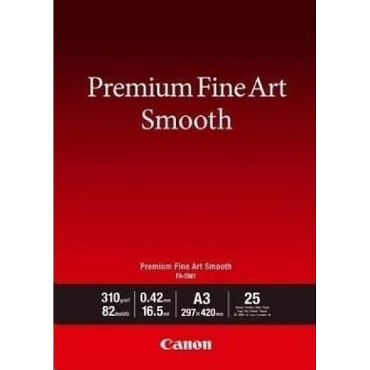 Canon fotopapír Premium Fine Art Smooth, FA-SM2, matný, A3+, 310 g/m, 25 ks Canon fotopapír Premium Fine Art Smooth, FA-SM2, matný, A3+, 310 g/m, 25 ks