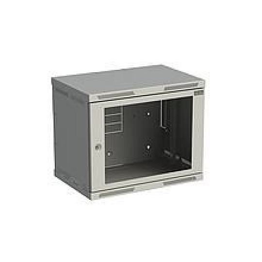 Solarix rozvaděč nástěnný SENSA 9U 400mm, dveře sklo, RAL 7035, SENSA-9U-64-11-G