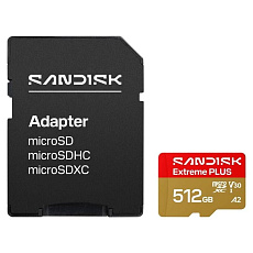 SanDisk MicroSDHC karta 512GB Extreme PLUS (R250/W1700MB/s, UHS-I V30, Rescue Pro Deluxe) + adaptér SanDisk MicroSDHC karta 512GB Extreme PLUS (R250/W1700MB/s, UHS-I V30, Rescue Pro Deluxe) + adaptér