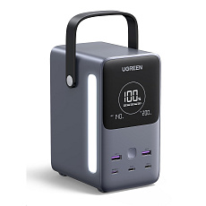 UGREEN powerbanka s rychlým nabíjením 48000mAh 5-port s displejem a LED, Li-ion, 300W, 3x USB-C, 2x USB-A, stříbrná