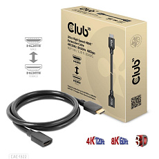 BAZAR - Club3D prodlužovací Ultra rychlý HDMI kabel, 4K120Hz, 8K60Hz, 48Gbps, M/F, 1m, 30 AWG - Poškozený obal (Komplet) BAZAR - Club3D prodlužovací Ultra rychlý HDMI kabel, 4K120Hz, 8K60Hz, 48Gbps, M/F, 1m, 30 AWG - Poškozený obal (Komplet)