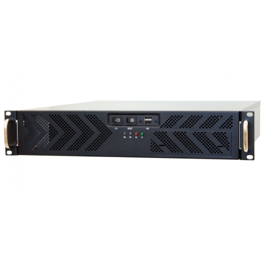 CHIEFTEC skříň Rackmount 2U ATX, UNC-210T-B-U3-OP, Black, bez zdroje