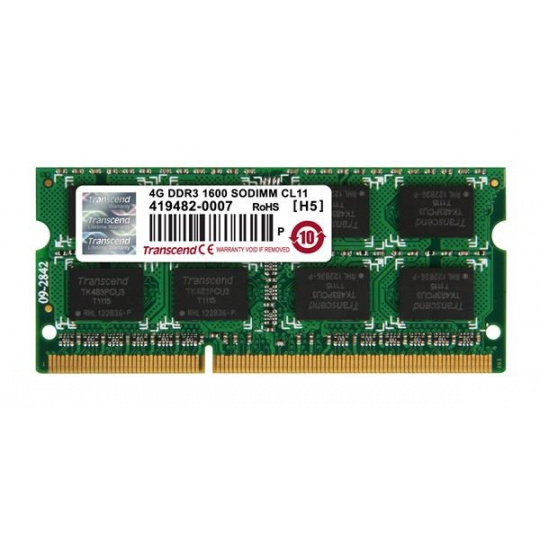 TRANSCEND SODIMM DDR3 4GB 1600MHz 256Mx8 CL11 JetRam™ Retail