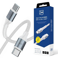 3mk Hyper Cable N-SERIES C to C 2m PD 3.0 QC 3.0 20V/5A 100W White 3mk Hyper Cable N-SERIES C to C 2m PD 3.0 QC 3.0 20V/5A 100W White
