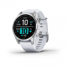 Garmin fenix 7s PRO Glass, Silver/ White Silicone Band Garmin fenix 7s PRO Glass, Silver/ White Silicone Band