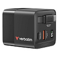 VERBATIM GaN Nabíječka do sítě, S kabelem, USB-C, USB-A, černá