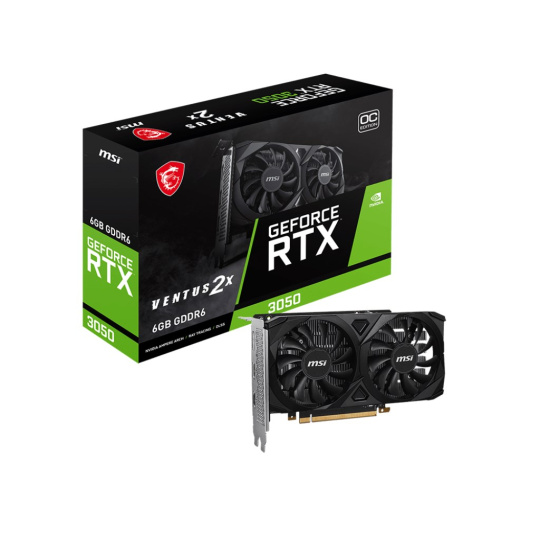 MSI VGA NVIDIA GeForce RTX 3050 VENTUS 2X 6G OC, 6G GDDR6, 1xDP, 2xHDMI