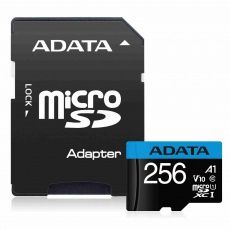 ADATA MicroSDHC karta 256GB UHS-I Class 10, Premier + adaptér ADATA MicroSDHC karta 256GB UHS-I Class 10, Premier + adaptér