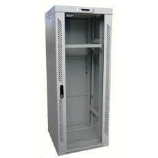 LEXI-Net 19" stojanový rozvaděč 27U 600x800 rozebiratelný, ventilační jednotka, termostat, kolečka, 600kg, sklo, šedý