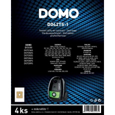 Domo DO42TS-1 Sada text. sáčků do vysavače 2-3l, 4ks Domo DO42TS-1 Sada text. sáčků do vysavače 2-3l, 4ks