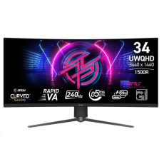 MSI LCD MPG 346CQRF X24, 34", VA, 3440x1440, 240Hz, 0.5ms, HDMI, DP, USB, VESA, Audio, Black MSI LCD MPG 346CQRF X24, 34", VA, 3440x1440, 240Hz, 0.5ms, HDMI, DP, USB, VESA, Audio, Black