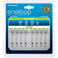 BAZAR - PANASONIC eneloop Nabíječka Smart Quick Charger 8x AA/AAA (bez baterií) doba nabíjení +/- 6-7h BQ-CC63 - Po opra