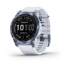 Garmin fenix 7 PRO Sapphire Solar,Titan Blue/ White Silicone Band Garmin fenix 7 PRO Sapphire Solar,Titan Blue/ White Silicone Band