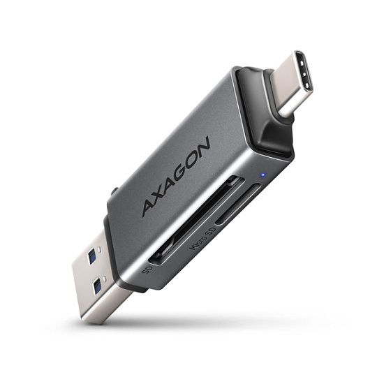BAZAR - AXAGON CRE-DAC, USB-C + USB-A, 5 Gbps - MINI čtečka karet, 2-slot & lun SD/microSD, - Po opravě (Komplet) BAZAR - AXAGON CRE-DAC, USB-C + USB-A, 5 Gbps - MINI čtečka karet, 2-slot & lun SD/microSD, - Po opravě (Komplet)