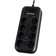 CyberPower Surge Buster™ 8 zásuvek, 2xUSB, 1.8m, New - Poškozený obal - BAZAR CyberPower Surge Buster™ 8 zásuvek, 2xUSB, 1.8m, New - Poškozený obal - BAZAR