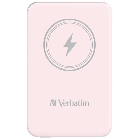 VERBATIM Powerbanka Charge 'n' Go, Magnetická, 5000 mAh, USB-C, Růžová