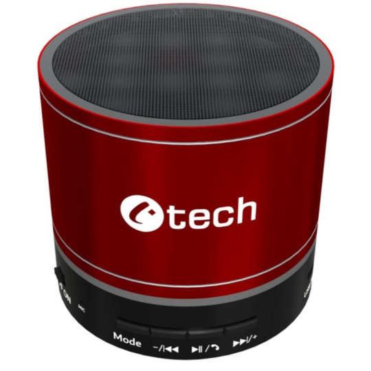 BAZAR - C-TECH repro SPK-08R, bluetooth, červená, poškozený obal