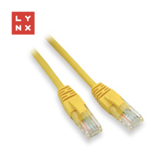 LYNX UTP patch kabel Cat5e, PVC, CCA, 15m, žlutý LYNX UTP patch kabel Cat5e, PVC, CCA, 15m, žlutý