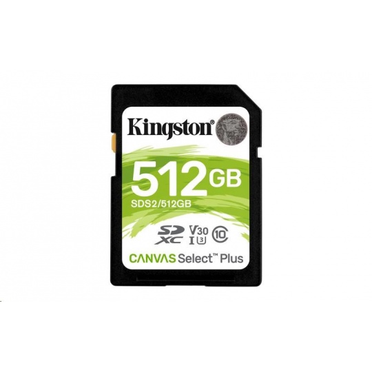 Kingston SDXC karta 512GB Canvas Select Plus (SDC) 100R 85W Class 10 UHS-I