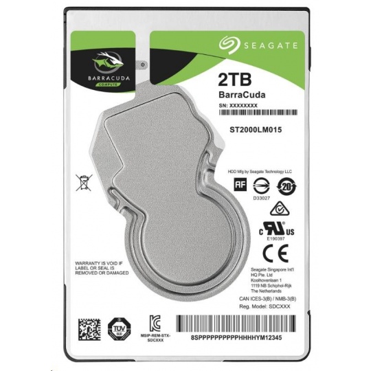 SEAGATE HDD 2TB BARRACUDA, 2.5", SATAIII, 5400 RPM, Cache 128MB, 7mm