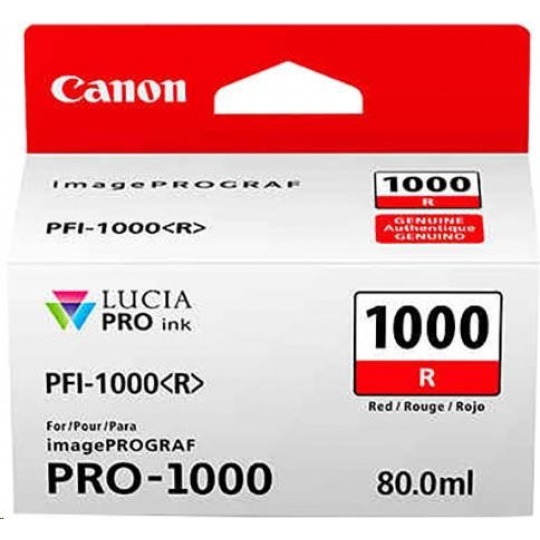 Canon CARTRIDGE PFI-1000R červená pro ImagePROGRAF PRO-1000 (935 str.)