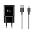 Samsung 15W Cestovní nabíječka + USB-C Datový Kabel Black (OOB Bulk)