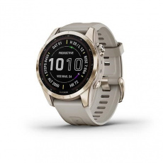 Garmin fenix 7s PRO Sapphire Solar, Titan Cream Gold/ Sand Silicone Band Garmin fenix 7s PRO Sapphire Solar, Titan Cream Gold/ Sand Silicone Band