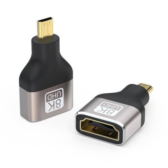 PREMIUMCORD Adapter 8K HDMI Typ A - micro HDMI Typ D, kovová, pozlacená