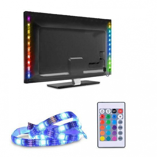 Solight LED RGB pásek pro TV, 2x 50cm, USB, vypínač, dálkový ovladač