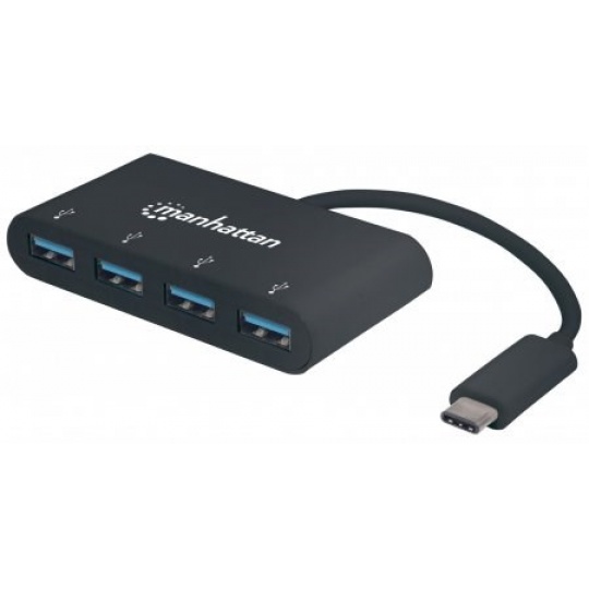 MANHATTAN USB 3.1 Gen 1 Type-C Hub, 4 Type-A Ports, Bus Power