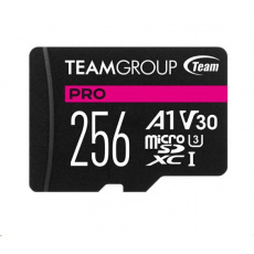 TEAM MicroSDXC karta 256GB PRO V30 Card UHS-I U3 V30 A1 + SD adapter TEAM MicroSDXC karta 256GB PRO V30 Card UHS-I U3 V30 A1 + SD adapter