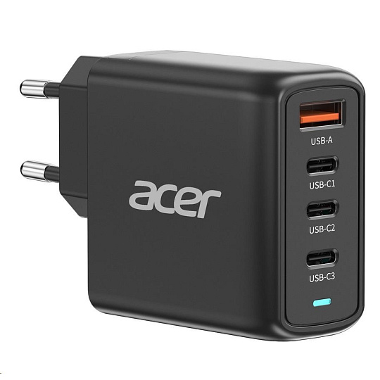 ACER Adapter 100W PD GaN charger,USB-C,USB-A,EU plug,Black ACER Adapter 100W PD GaN charger,USB-C,USB-A,EU plug,Black