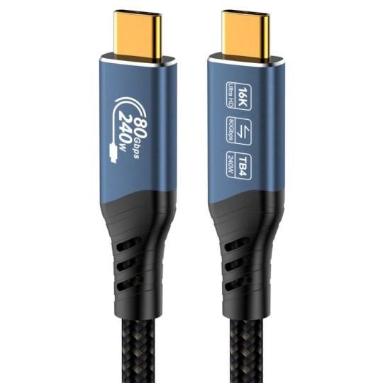 PREMIUMCORD Kabel USB4™ Version2.0 80Gbps 16K@60Hz 240W Thunderbolt 3 a 4 kabel 1m PREMIUMCORD Kabel USB4™ Version2.0 80Gbps 16K@60Hz 240W Thunderbolt 3 a 4 kabel 1m