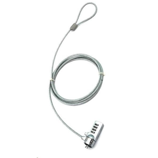 PREMIUMCORD Bezpečnostní zámek na NTB 1,8m Kensington Lock (4 místný kód, ocelové lanko) ROZBALENO