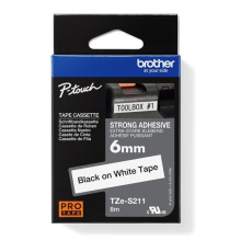 BROTHER TZES211 - kazeta TZ šířky 6mm, extrémně adhesivní lamino TZE-S211, bílá/černé písmo BROTHER TZES211 - kazeta TZ šířky 6mm, extrémně adhesivní lamino TZE-S211, bílá/černé písmo