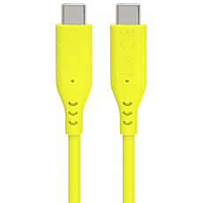PREMIUMCORD Kabel USB-C na USB-C, 60W, 480Mbps, silikonový, žlutý, 1,5m